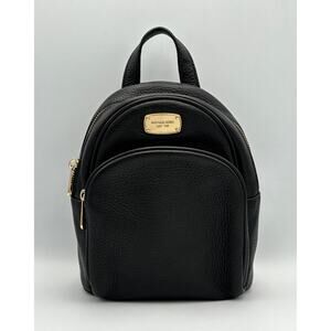 Michael Kors Rhea Mini Backpack – Black Pebbled Leather Designer Bag Purse